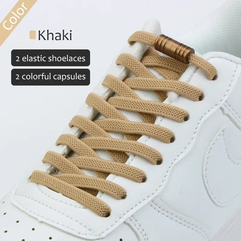 Quick Locking Tieless Shoelaces - EZTie Flat Laces by Hugh (Buy 1 Get 1 Free)