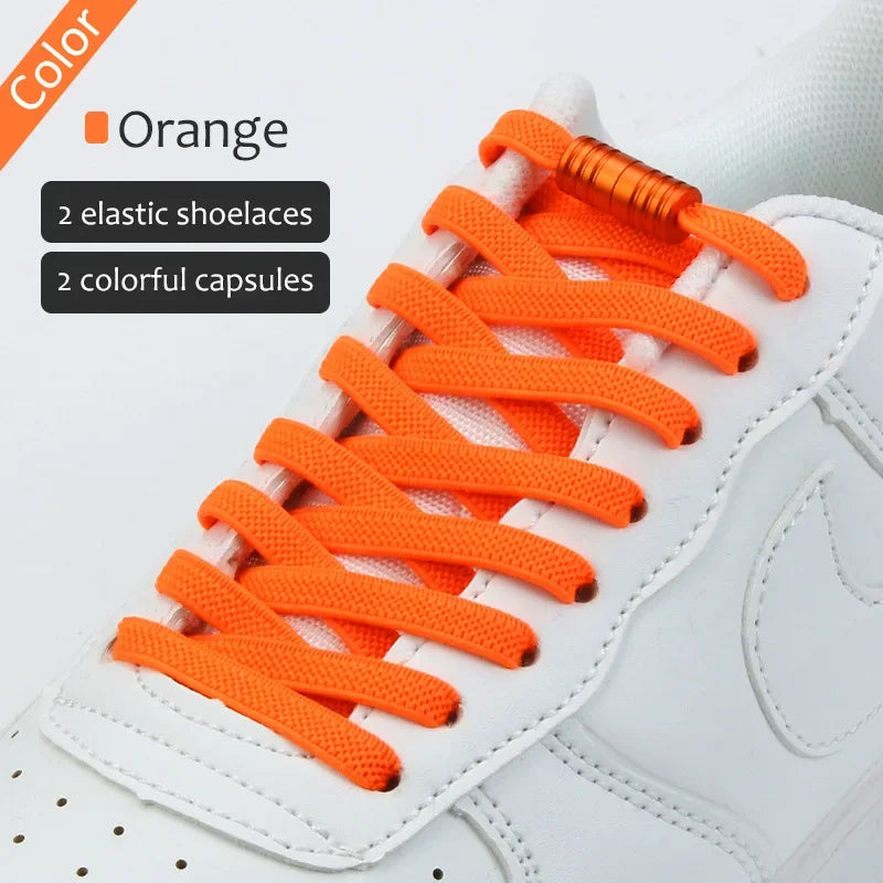 Quick Locking Tieless Shoelaces - EZTie Flat Laces by Hugh (Buy 1 Get 1 Free)