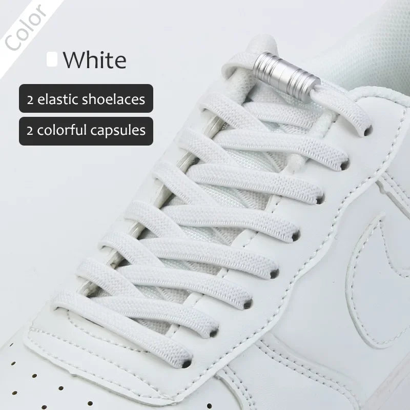 Quick Locking Tieless Shoelaces - EZTie Flat Laces by Hugh (Buy 1 Get 1 Free)