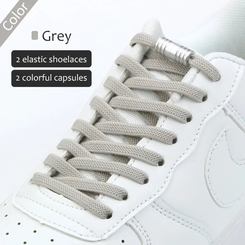 Quick Locking Tieless Shoelaces - EZTie Flat Laces by Hugh (Buy 1 Get 1 Free)