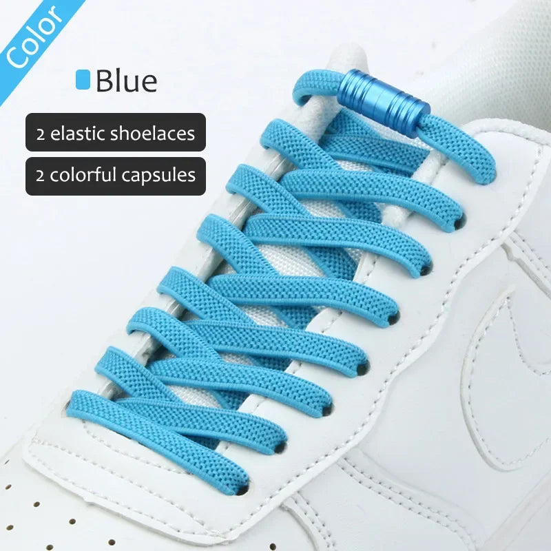 Quick Locking Tieless Shoelaces - EZTie Flat Laces by Hugh (Buy 1 Get 1 Free)