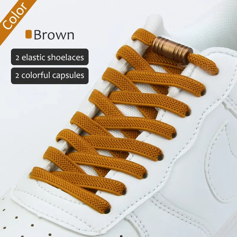 Quick Locking Tieless Shoelaces - EZTie Flat Laces by Hugh (Buy 1 Get 1 Free)