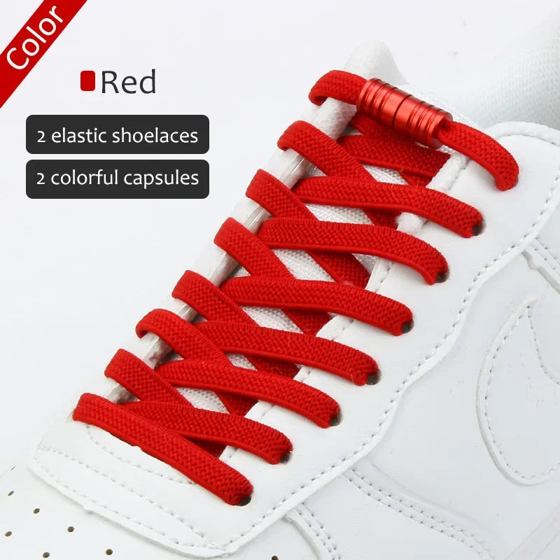 Quick Locking Tieless Shoelaces - EZTie Flat Laces by Hugh (Buy 1 Get 1 Free)