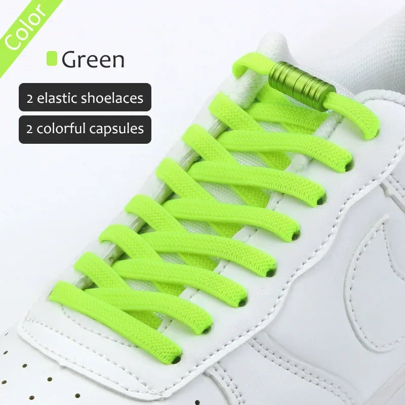 Quick Locking Tieless Shoelaces - EZTie Flat Laces by Hugh (Buy 1 Get 1 Free)